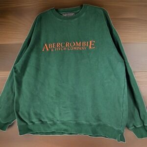 Vintage Abercrombie & Fitch Large Crewneck Sweatshirt Green Orange